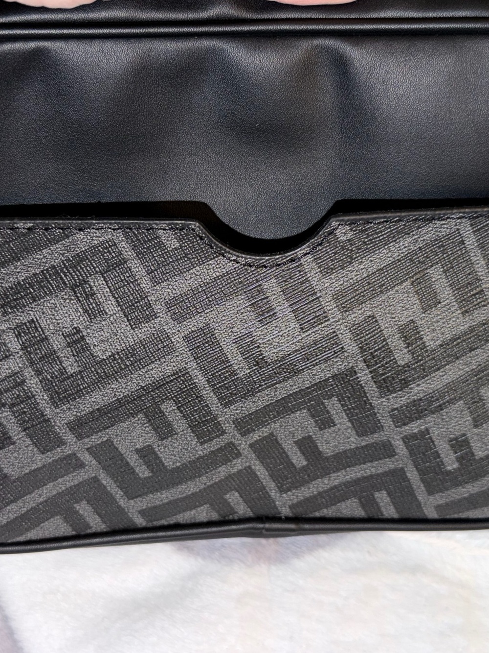 Source Unknown Black Patterned Messenger Crossbody